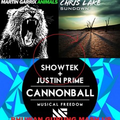 CANNONBALL(showtek & justin prime)+SUNDOWN(chris lake)+ANIMALS(martin garrix) [Downwords mashup]