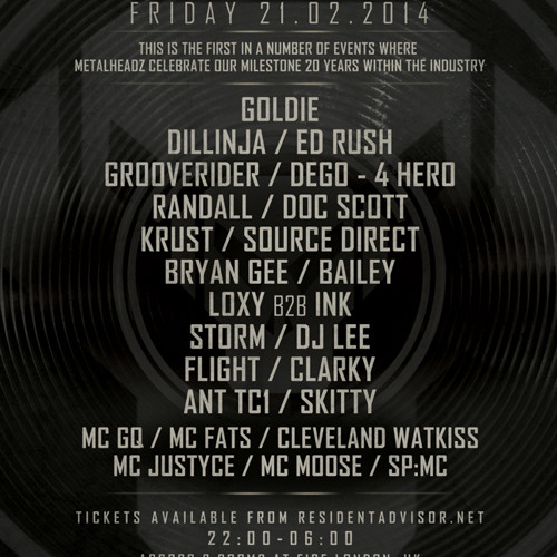 Doc Scott B2B DJ Lee with MC Justyce - Metalheadz History Sessions @ Fire 21.02.14