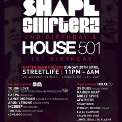 SHAPESHIFTERZ 2ND BIRTHDAY HOUSE 501 1ST BIRTHDAY - MIXED BY IN2DEEP & ARUN VERONE