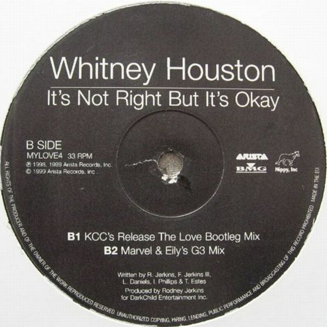ホイットニー・ヒューストン　It's Not Right～ 　REMIX集 CD Whitney Houston – It's Not Right But It's Okay (The Dance