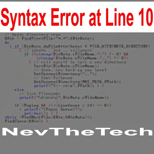 Syntax Error at Line 10