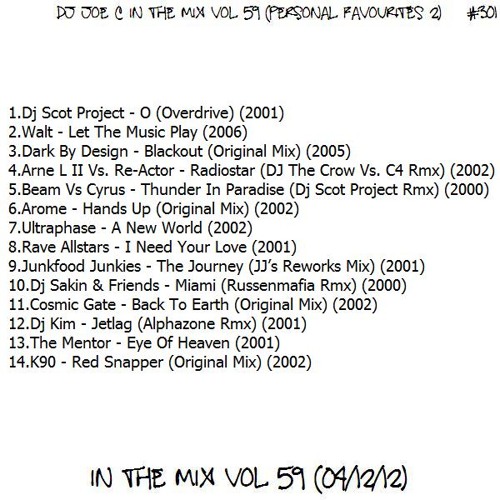 301.Dj Joe Craig - In The Mix Volume 59 (Personal Favourites 2) (04.12.12)