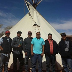 Jerrison Cly singing,  Kevin Yazzie drumming at Monument Valley, UT