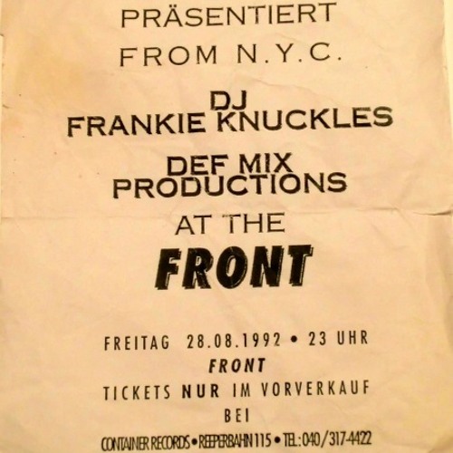Frankie Knuckles@FRONT 28 08 1992