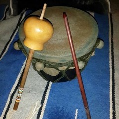 A. Tso singing. Drum tie at Diné College in Tsaile, AZ. 2014