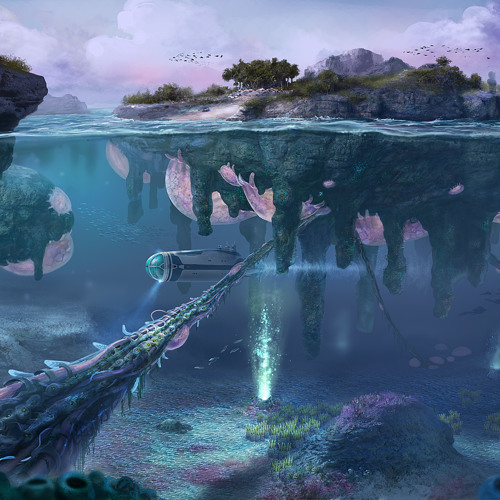 Subnautica WIP demo track for floating ilands concept