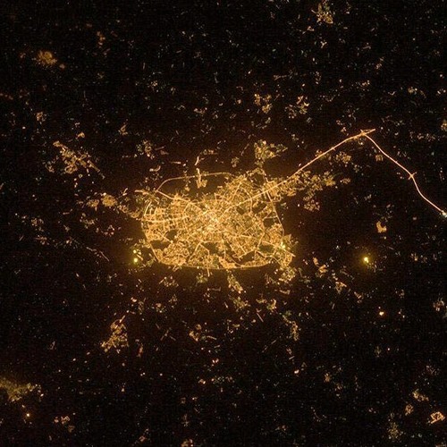 Москва ночью из космоса