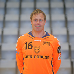 Publikumsliebling Howie Martinsen bedankt sich bei Handball-Coburg: