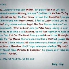 Dear Kris...