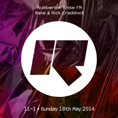 Bake & Nick Craddock - Numbers x Rinse FM, 18th May 2014