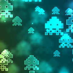 8bits stylized Games Soundtrack Musical Concept