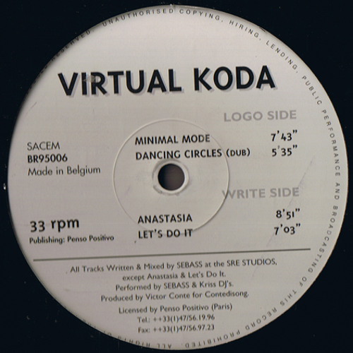 DJ SEBASS & DJ Kriss - Virtual Koda - Anastasia ( 1995 Original Version Remastered )