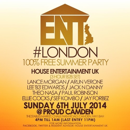 Lee B3 Edwards Live @ #HouseENT #London - Proud Camden - 06/07/14