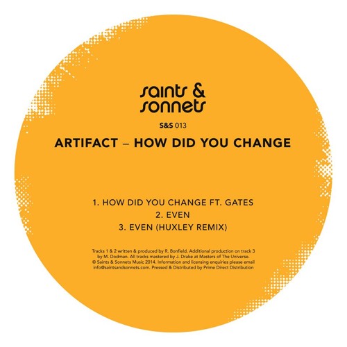 Artifact - Even (Huxley Remix) [Saints & Sonnets] OUT NOW