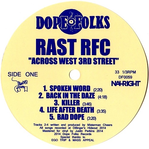 RAST RFC - Back In The Daze - Buy NOW at dopefolksrecords.com
