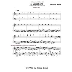 Piano Variations On Twinkle Twinkle Little Star (1997) by Jorim Edgar Reid