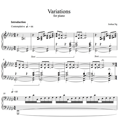Variations for solo piano (2011)