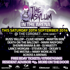 The Asylum In The Arena Sat 20th Sept @ Coronet #HotCreations #CrosstownRebels #Defected 07958743865