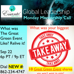 Essante Organics Great Green Event Take Aways - Testimonials 09/22/14