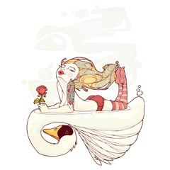 The swan of Geronde lake