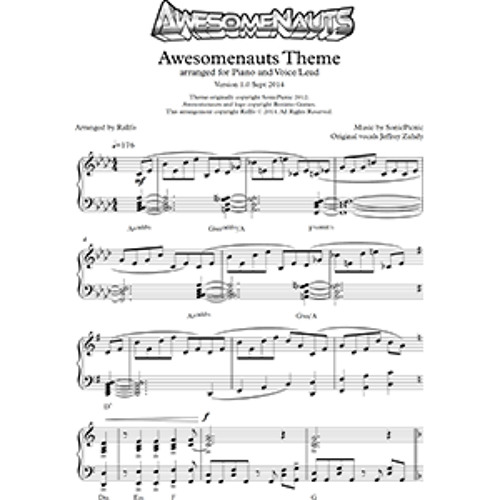 Stream Awesomenauts Theme Sheet Music by roaron | Listen online for free on  SoundCloud
