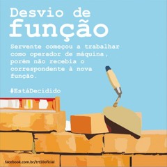 TRT-10 reconhece desvio de função de servente que trabalhava como operador de máquina