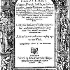 Tobias Hume - A Question - (tiré du recueil Musicall Humors)