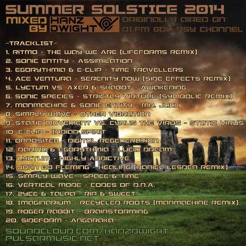 Hanz Dwight - Summer Solstice 2014 presented by Digitally Imported Goa Psy Trance Channel