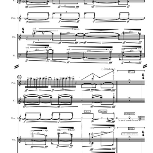 Trastorno (2013) - for flute, clarinet, percussion, violin, cello