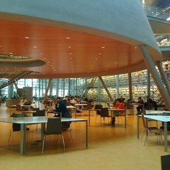 20121112 TU Delft Library, ground level - ambience close to information desk, voices
