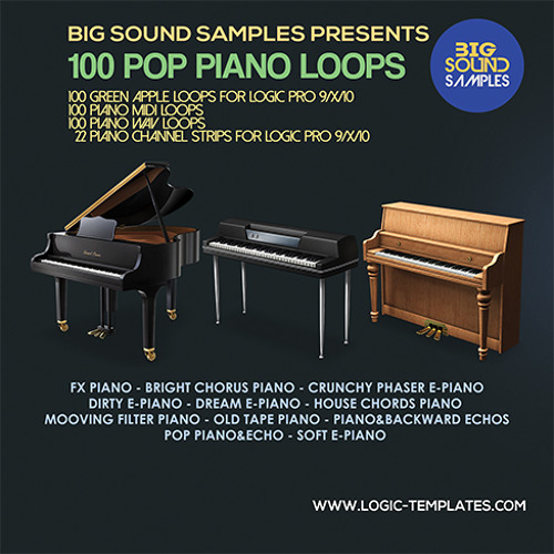 Stream 100 POP Piano (Apple Loops-Midi Loops-Channels Strips)Logic 9-10/X  by Logic Pro X Templates | Listen online for free on SoundCloud