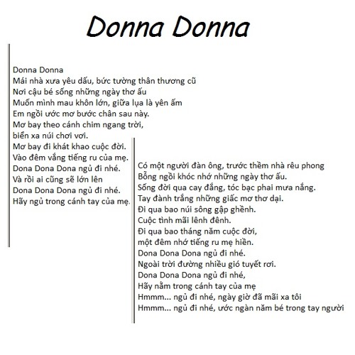 Donna Donna (nhac ko loi)