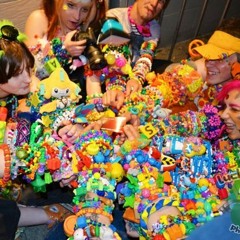 plushy backpacks and glowsticks