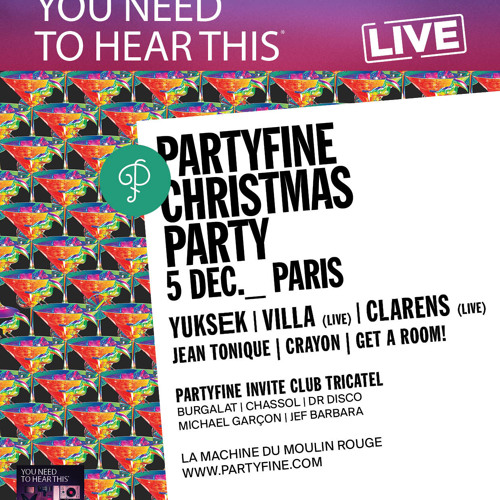 PARTYFINE CHRISTMAS PARTY - 5 DEC Billets http://bit.ly/10ZDmwa Première mixtape collective chez Partyfine music. A l'occasion de la soirée du 5 décembre à Paris, Partyfine invite les artistes du lin