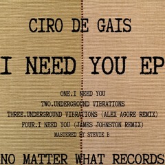 Ciro De Gais - I Need You (James Johnston Remix) (No Matter What)(OUT NOW!)