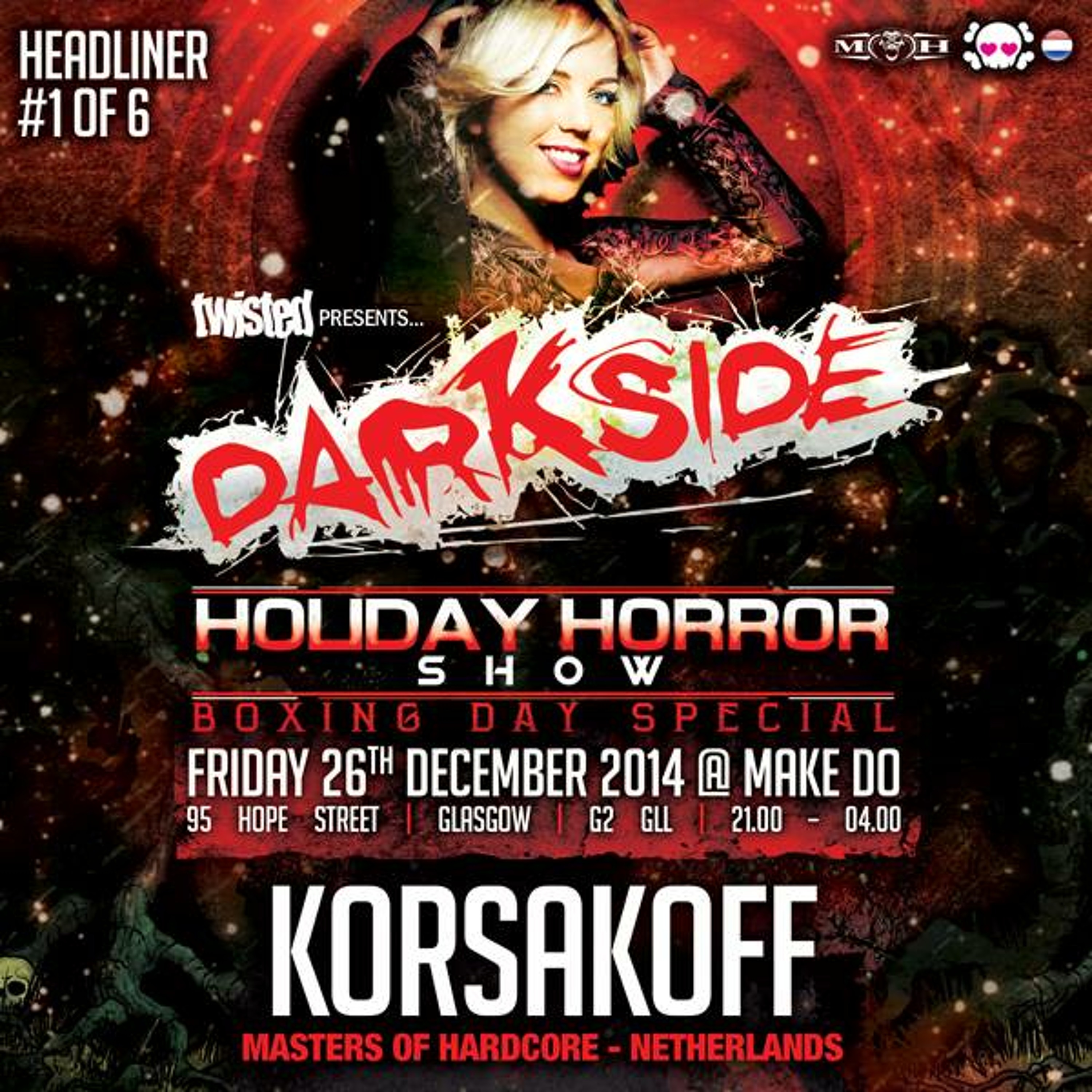 Twisted's Darkside Podcast 216 - KORSAKOFF - Darkside: Holiday Horror Show Mix#2