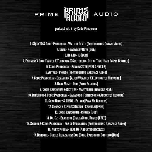Prime Audio Podcast Vol.3 Mixed By Code: Pandorum