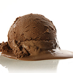 Kanye eats a scoop of chocolate ice cream