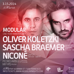 Oliver Koletzki - Live At MODULAR 1 YR - San Francisco - 03.15.14