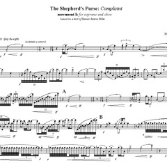 from THE SHEPHERD'S PURSE cycle, "Complaint," for oboe & mezzo
