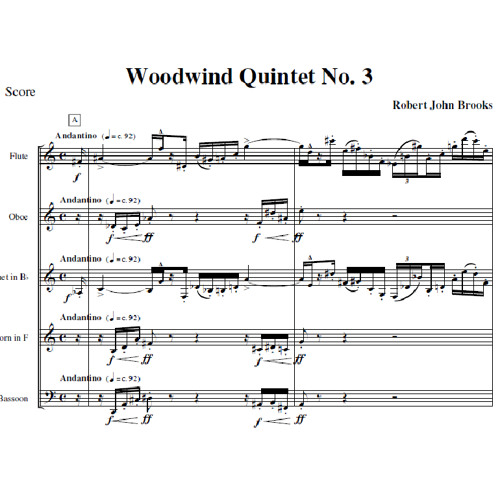 Stream Robert John Brooks, Composer Listen to Woodwind Quintet No. 3