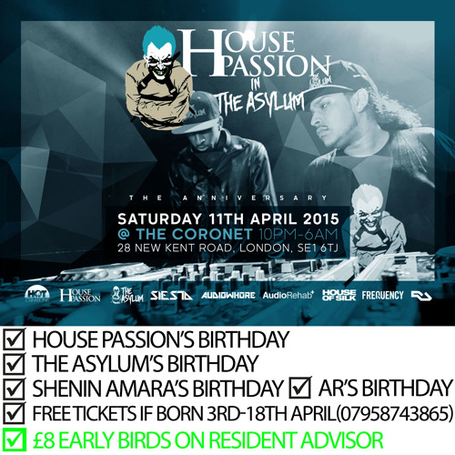 House Passion in The Asylum Sat 11 April @ The Coronet - CD 1