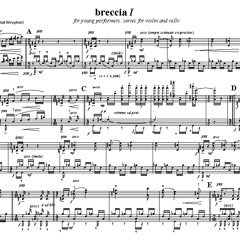 BRECCIA I, for violin & cello, for the young performer, part the X-country STRING QUARTET project