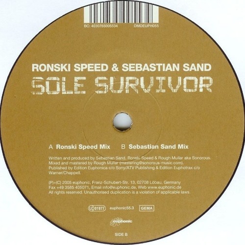Ronski Speed & Sebastian Sand - Sole Survivor (Ronski Speed Mix) [Preview]
