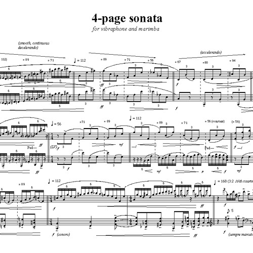 from THE MAGIC BOX, "4-page sonata" & "study in 15," two contrasting movements, for vibes & marimba