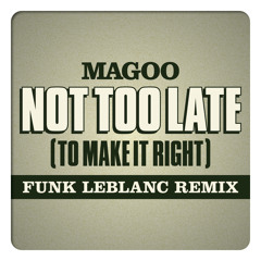 Not Too Late (To Make It Right) feat. Magoo