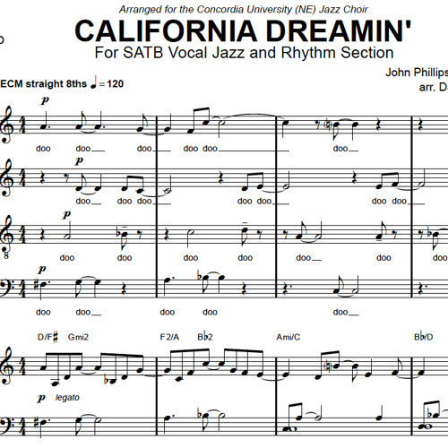CALIFORNIA DREAMIN' (Vocal Jazz)