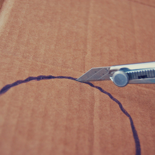 Cutting Cardboard with Knife and Scissors (ASMR, no talking)