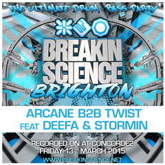 Arcane & Twist ft Deefa & Stormin - Breakin Science - Brighton (March 2015)