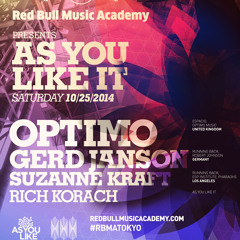 RBMA & AYLI present Gerd Janson B2B Optimo, Suzanne Kraft and Rich Korach